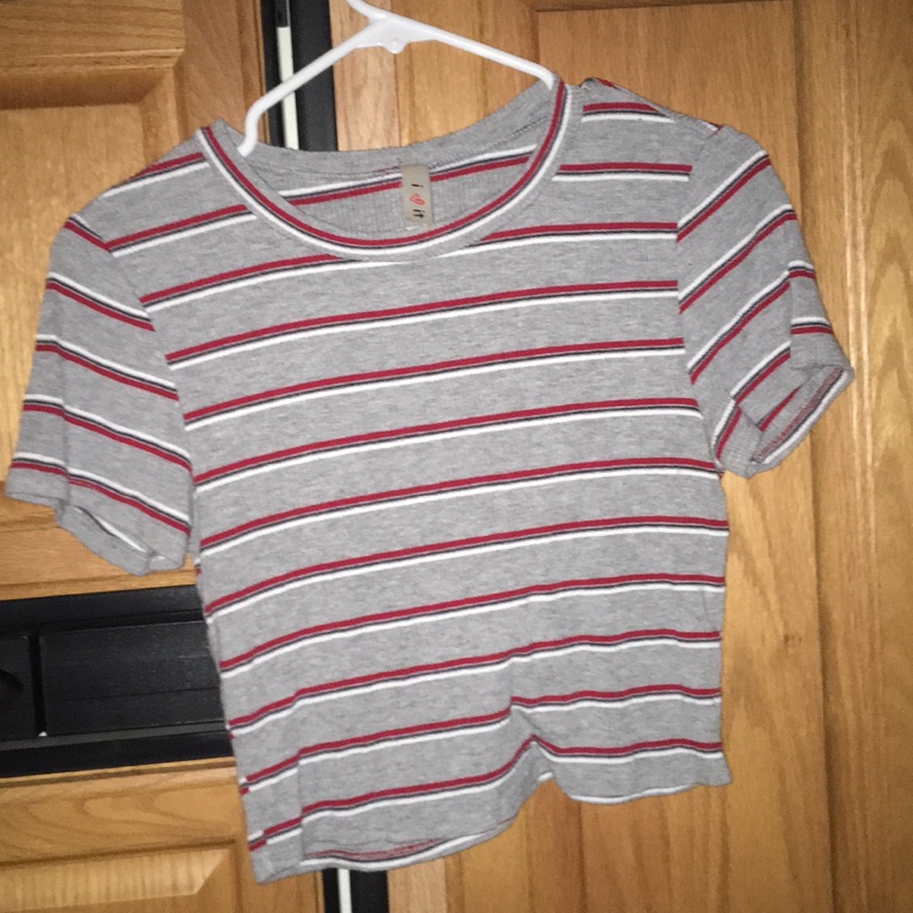 ribbed striped crop top